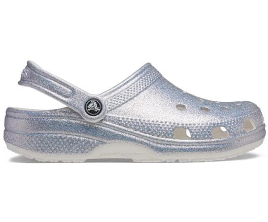 Crocs Classic Glitter II Clogs Unisex, 36-37 EU, M4W6, Dreváky, Šlapky, Papuče, Multi/Glitter, Strieborná, 207551-90H