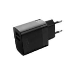 FIXED Sieťová nabíjačka s 2xUSB výstupom, 17W Smart Rapid Charge FIXC17N-2U-BK, čierna