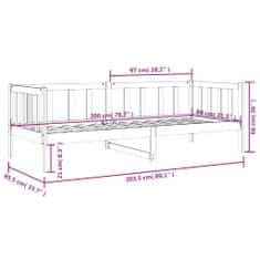 Vidaxl Denná posteľ čierna 80x200 cm borovicový masív