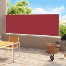 Vidaxl Zaťahovacia bočná markíza na terasu 180x500 cm červená