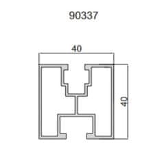 FVE Hliníkový montážny H profil 40x40mm, 4,4m, dĺžka 4400mm pre M10 hlavu