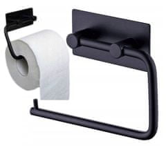 Galicja Samolepiaci držiak toaletného papiera čierny TIMO