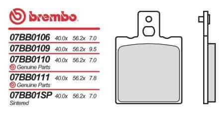 Brembo brzdové dosky moto 07BB0106