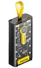 PATONA powerbanka s osvetlením, 20000mAh Li-Pol 3A - LCD, USB, Micro-USB, USB-C, Lightning, integrované káble, PD 22,5W