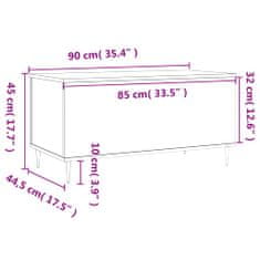 Vidaxl Konferenčný stolík dymový dub 90x44,5x45 cm spracované drevo