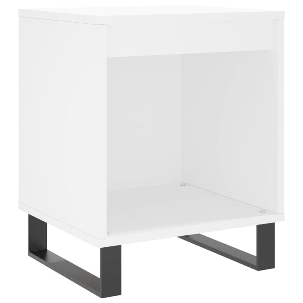 Vidaxl Nočný stolík biely 40x35x50 cm spracované drevo