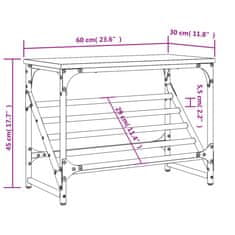 Vidaxl Regál na topánky dub sonoma 60x30x45 cm kompozitné drevo