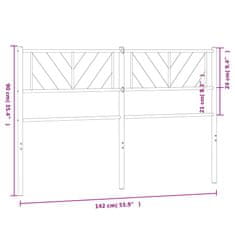 Vidaxl Kovové čelo postele, biele 135 cm