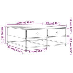 Vidaxl Konferenčný stolík dub sonoma 100x99x40 cm kompozitné drevo