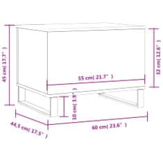 Petromila vidaXL Konferenčný stolík čierny 60x44,5x45 cm spracované drevo