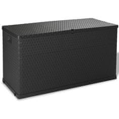 Vidaxl Záhradný úložný box, antracitový 120x56x63 cm, PP ratan