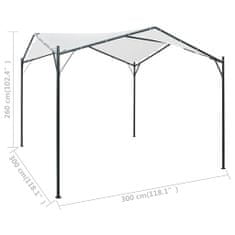 Vidaxl Altánok 3x3x2,6 m, biely 180 g/m²