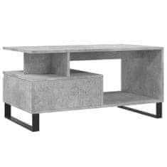 Petromila vidaXL Konferenčný stolík betónový sivý 90x49x45 cm spracované drevo