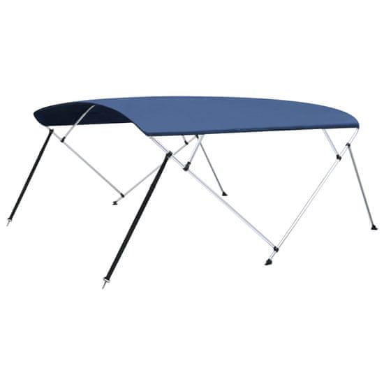 Vidaxl Strieška Bimini so 4 oblúkmi, modrá 243x(230-244)x137 cm