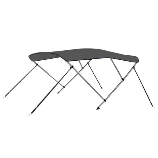 Vidaxl Strieška Bimini s 3 oblúkmi, antracitová 183x196x137 cm