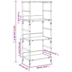 Vidaxl Knižnica sivá sonoma 50x33x117,5 cm kompozitné drevo