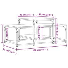 Vidaxl Konferenčný stolík dymový dub 102x60x45 cm kompozitné drevo