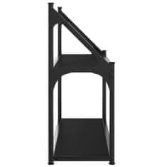Vidaxl 2-poschodová nástenná polica čierna 60x21x51 cm kompozit. drevo