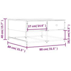 Vidaxl Konferenčný stolík dymový dub 80x80x40 cm kompozitné drevo