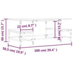 Vidaxl Konferenčný stolík dub sonoma 100x50,5x40 cm kompozitné drevo