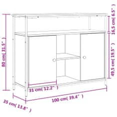 Petromila vidaXL Komoda čierna 100x35x80 cm kompozitné drevo