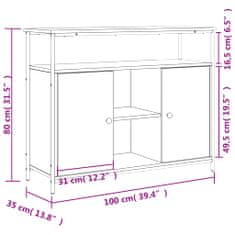 Petromila vidaXL Komoda dymový dub 100x35x80 cm kompozitné drevo