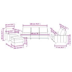 Petromila vidaXL 4-dielna sedacia súprava s vankúšmi kapučínová umelá koža