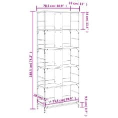 Vidaxl Knižnica dub sonoma 78,5x33x117,5 cm kompozitné drevo