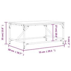 Vidaxl Konferenčný stolík dub sonoma 75x50x35 cm kompozitné drevo