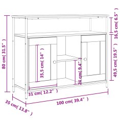 Petromila vidaXL Komoda sivá sonoma 100x35x80 cm kompozitné drevo