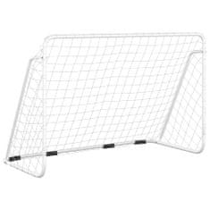 Vidaxl Futbalová bránka so sieťou 180x90x120 cm oceľová biela