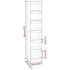 Vidaxl Knižnica/deliaca stena biela 40x30x198 cm