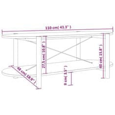 Vidaxl Konferenčný stolík čierny 110x48x40 cm spracované drevo