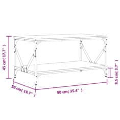 Vidaxl Konferenčný stolík čierny 90x50x45 cm kompozitné drevo