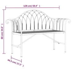 Vidaxl 2-miestna záhradná lavička 128 cm oceľová čierna