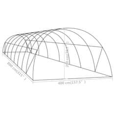 Vidaxl Skleník 32 m² 8x4x2 cm