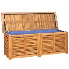 Vidaxl Záhradný úložný box s vreckom 150x50x53 cm masívny teak