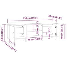 Vidaxl TV skrinka hnedý dub 150x30x50 cm spracované drevo