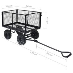 Vidaxl Záhradný ručný vozík čierny 350 kg