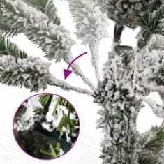 Vidaxl Umelý výklopný vianočný stromček so snehovými vločkami 240 cm