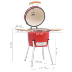 Vidaxl Kamado gril s udiarňou keramika 81 cm