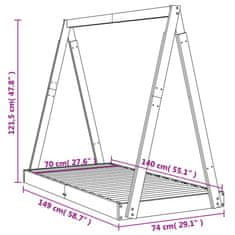 Vidaxl Rám detskej postele čierny 70x140 cm masívna borovica