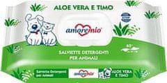 4DAVE AMOREMIO vlhčené čistící ubrousky, aroma Aloe Vera/tymián, 40 ks