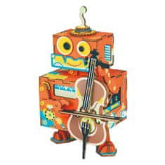 Robotime Robotime Drevené 3D mechanické puzzle Hracia skrinka Muzikálny robot 88 ks
