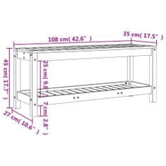 Petromila vidaXL Záhradná lavica biela 108x35x45 cm masívna borovica