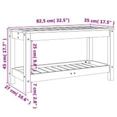 Petromila vidaXL Záhradná lavica biela 82,5x35x45 cm masívna borovica