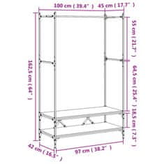 Petromila vidaXL Vešiak na šaty s policami dub sonoma kompozitné drevo