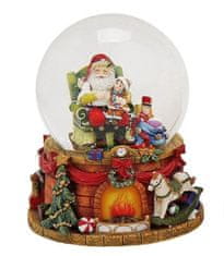 Dům Vánoc Snehová guľa s hracou skrinkou Santa 15 cm