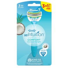 Wilkinson Sword Jednorazový holiaci strojček pre ženy My Intuition Comfort Coconut Delight 3 + 1 ks