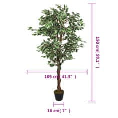 Petromila vidaXL Umelý fikusový strom 756 listov 150 cm zelený